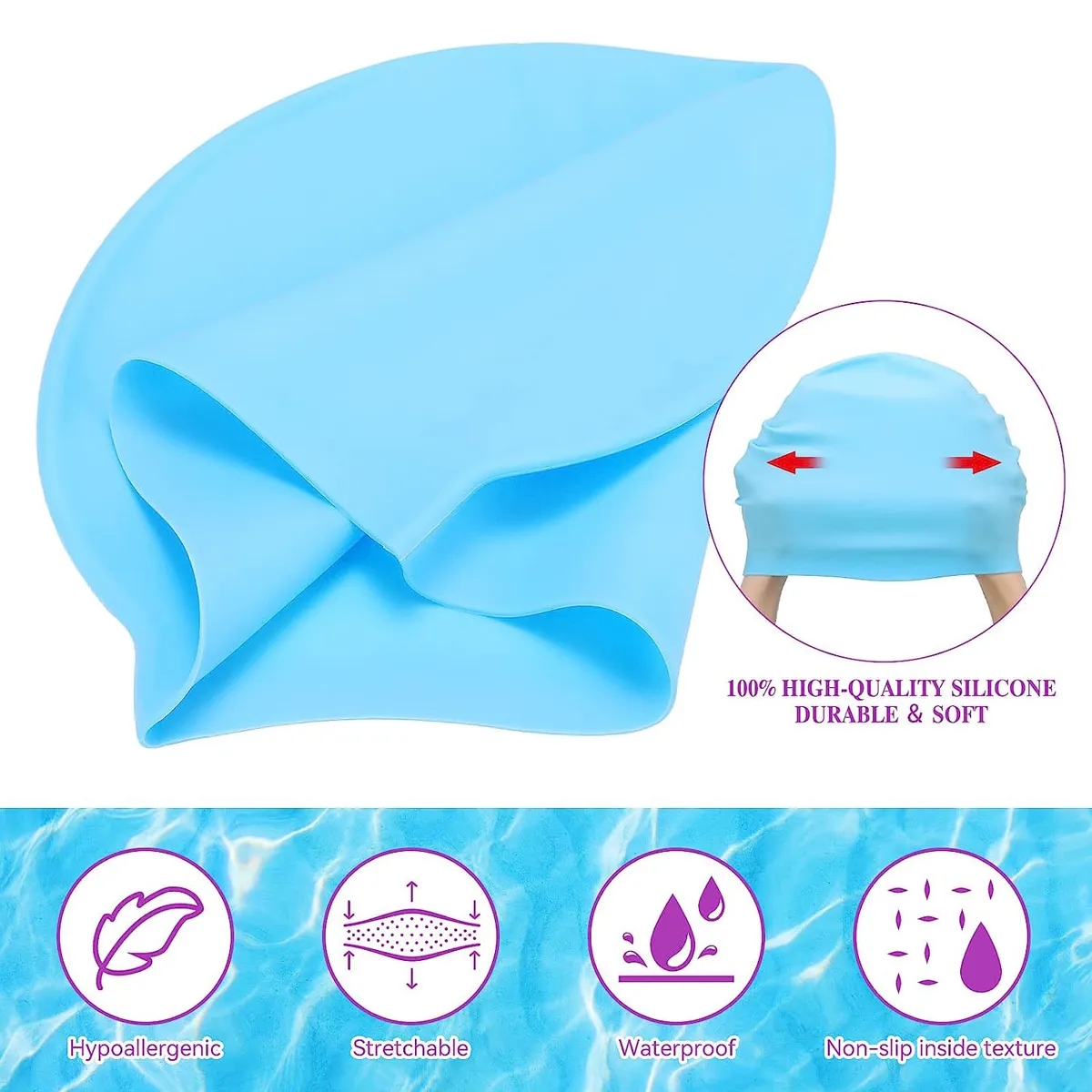 Silicone Unisex Swim Caps 5
