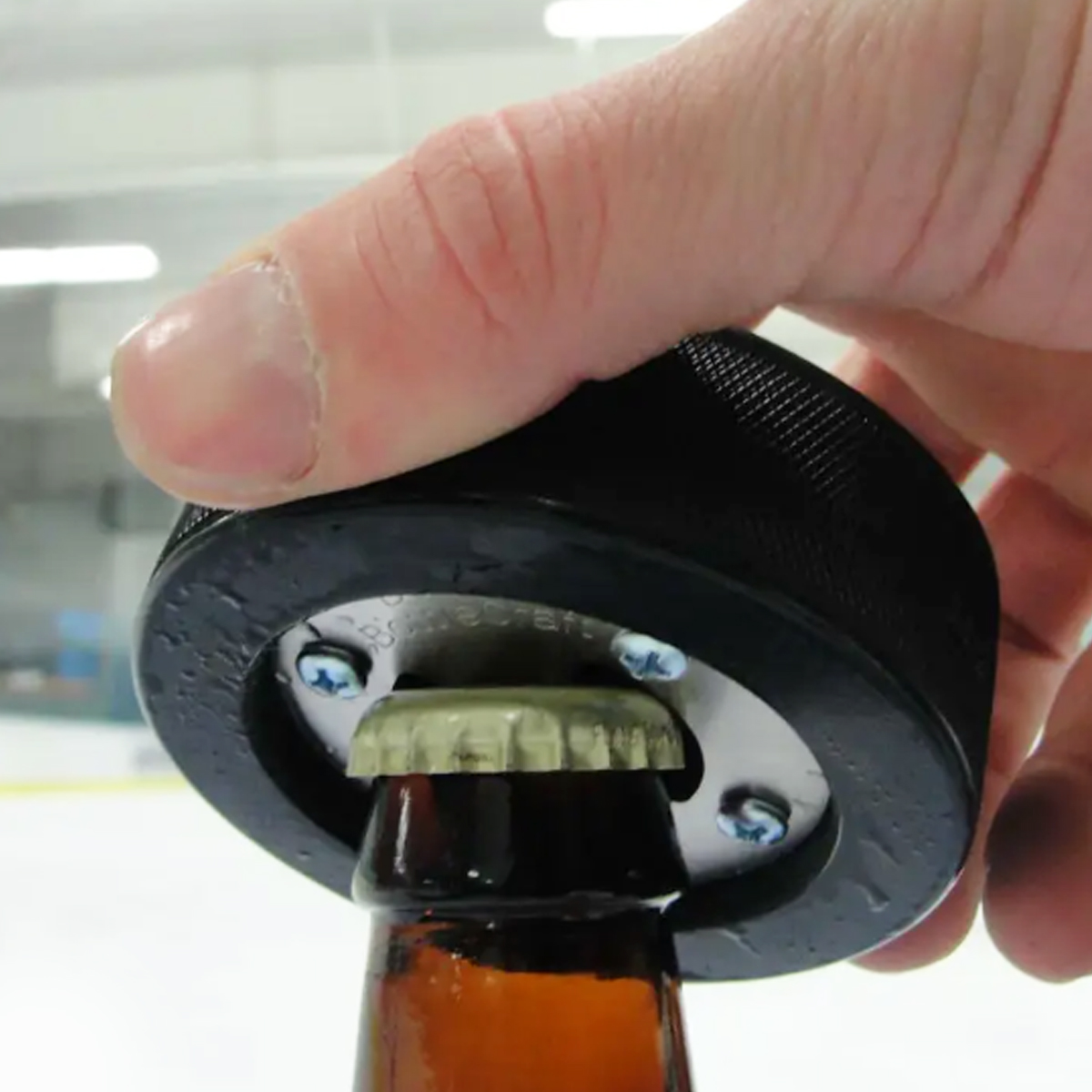 Hockey Puck Bottle Opener with Custom Logo Print 3