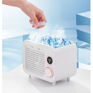 Rechargeable Desk air Cooling Fan Type-c 5 Level Digital Display Mist Fan with Water 3