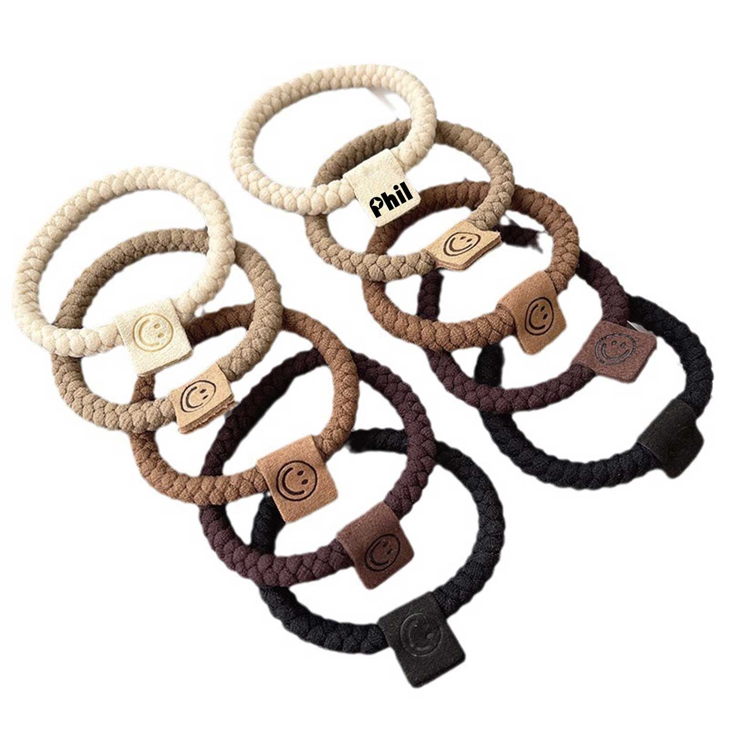 Custom Terry Cloth Seamless High-Elasticity Hair Ties 6