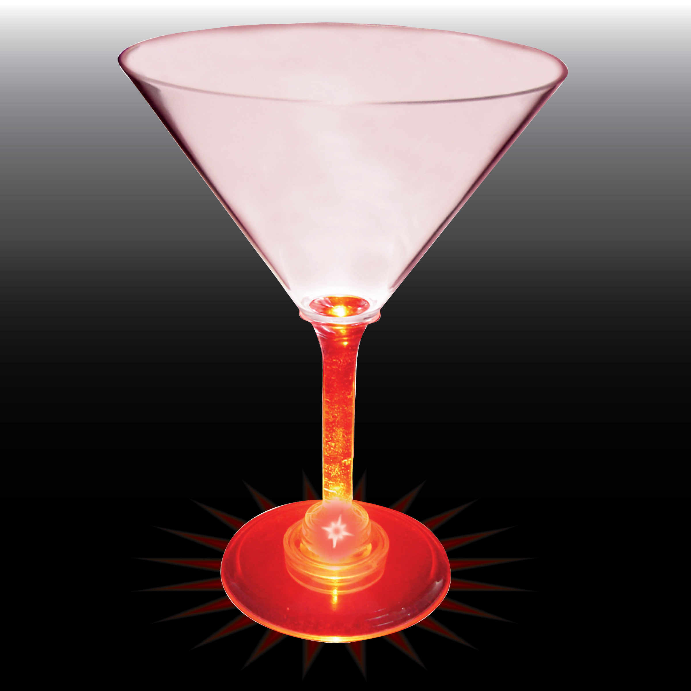 10oz Light Up Standard Stem Plastic Martini Glass