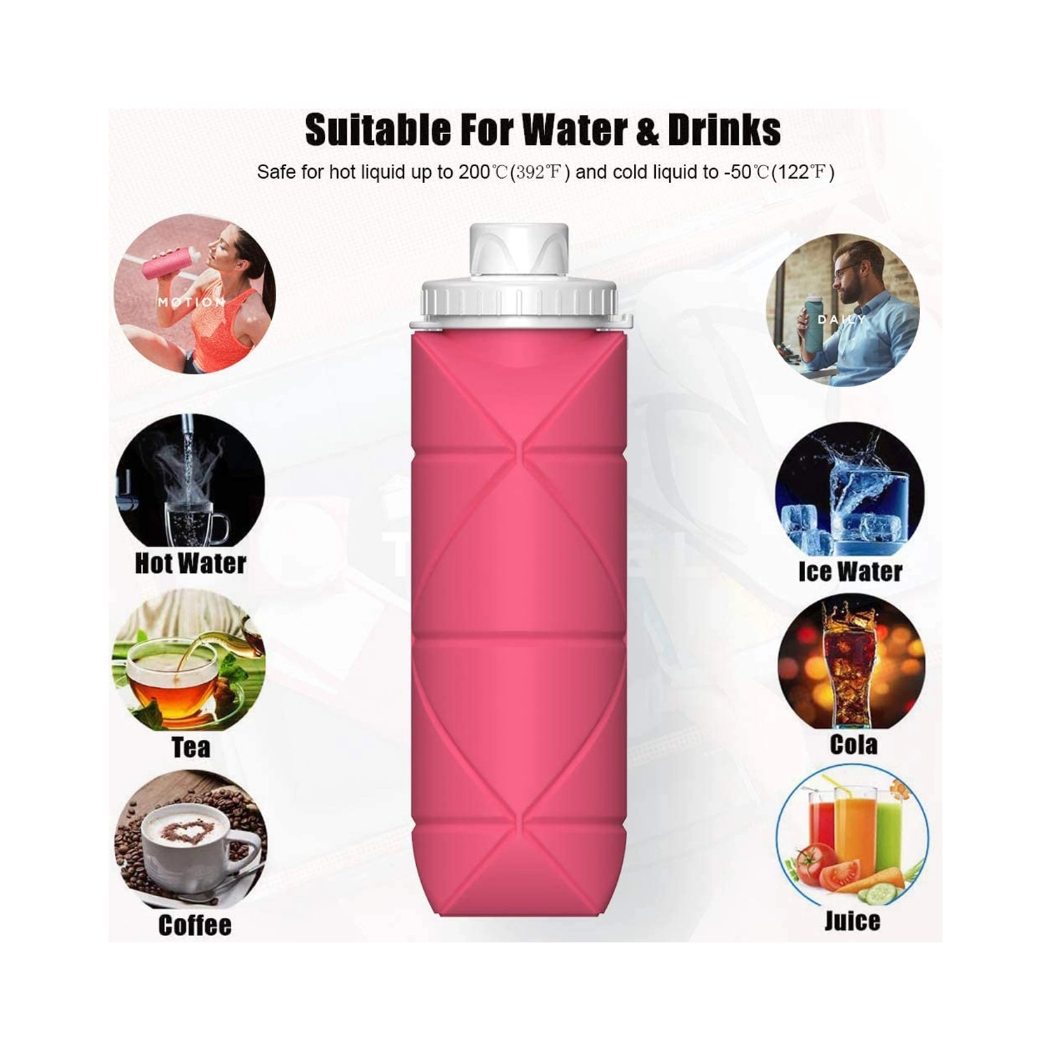 20oz Silicone Foldable Travel Sports Botttle 3