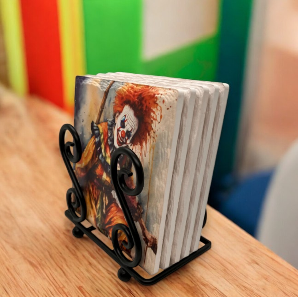 Upright Scroll Metal 5 Coaster Holder Sets 5