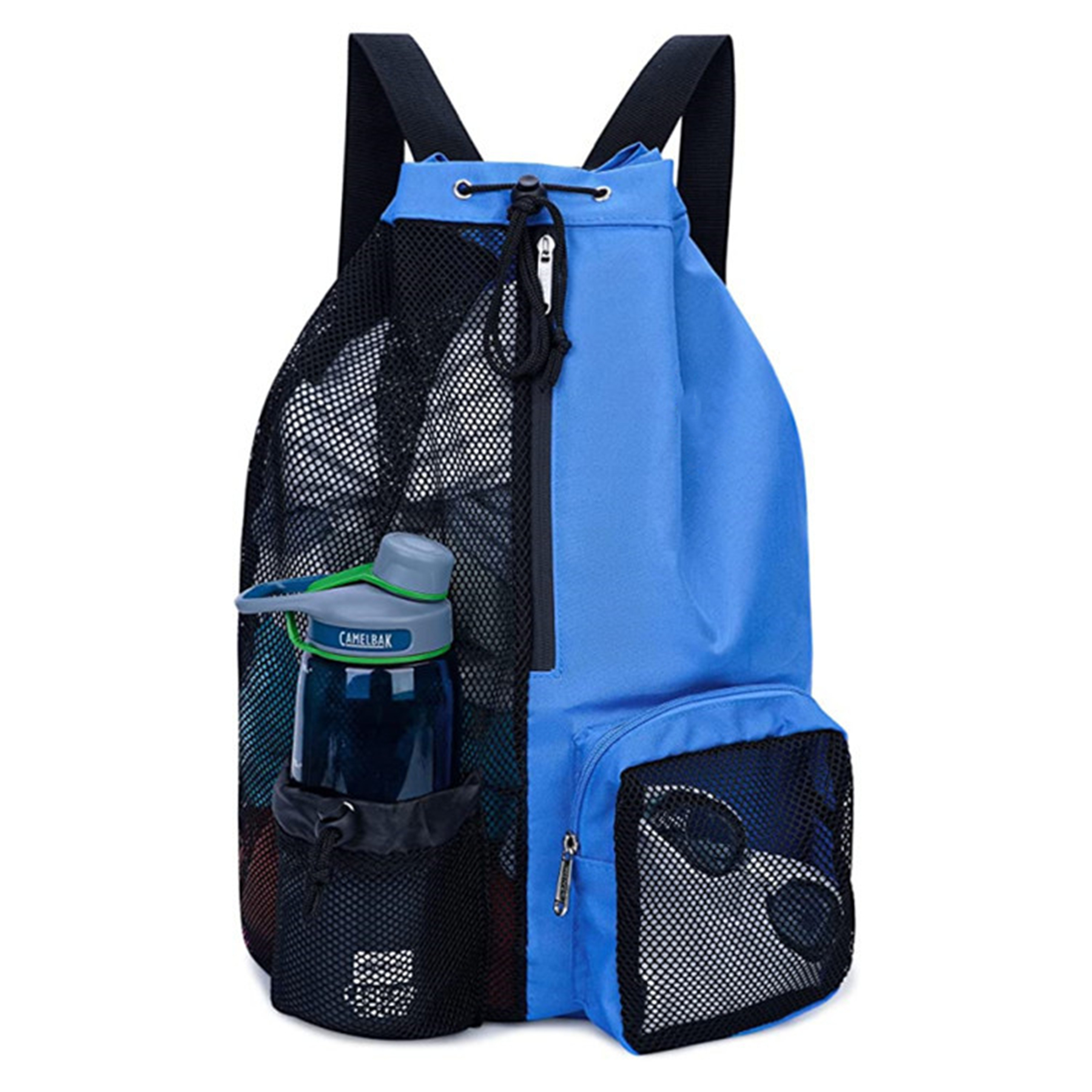 Mesh Drawstring Backpack With Wet Pocket For Swimming 7