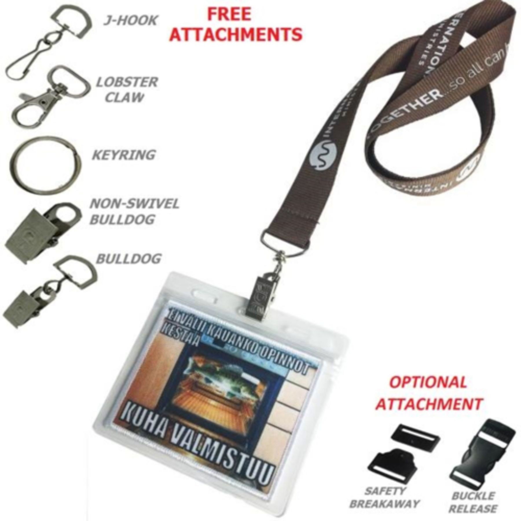 3/4" Lanyards w/ Badge Holder Combo Clear Vinyl 2