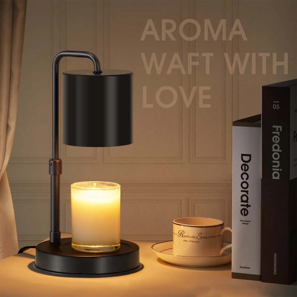 Adjustable Height Candle Wax Warmer Lamp with 2 Bulbs 4