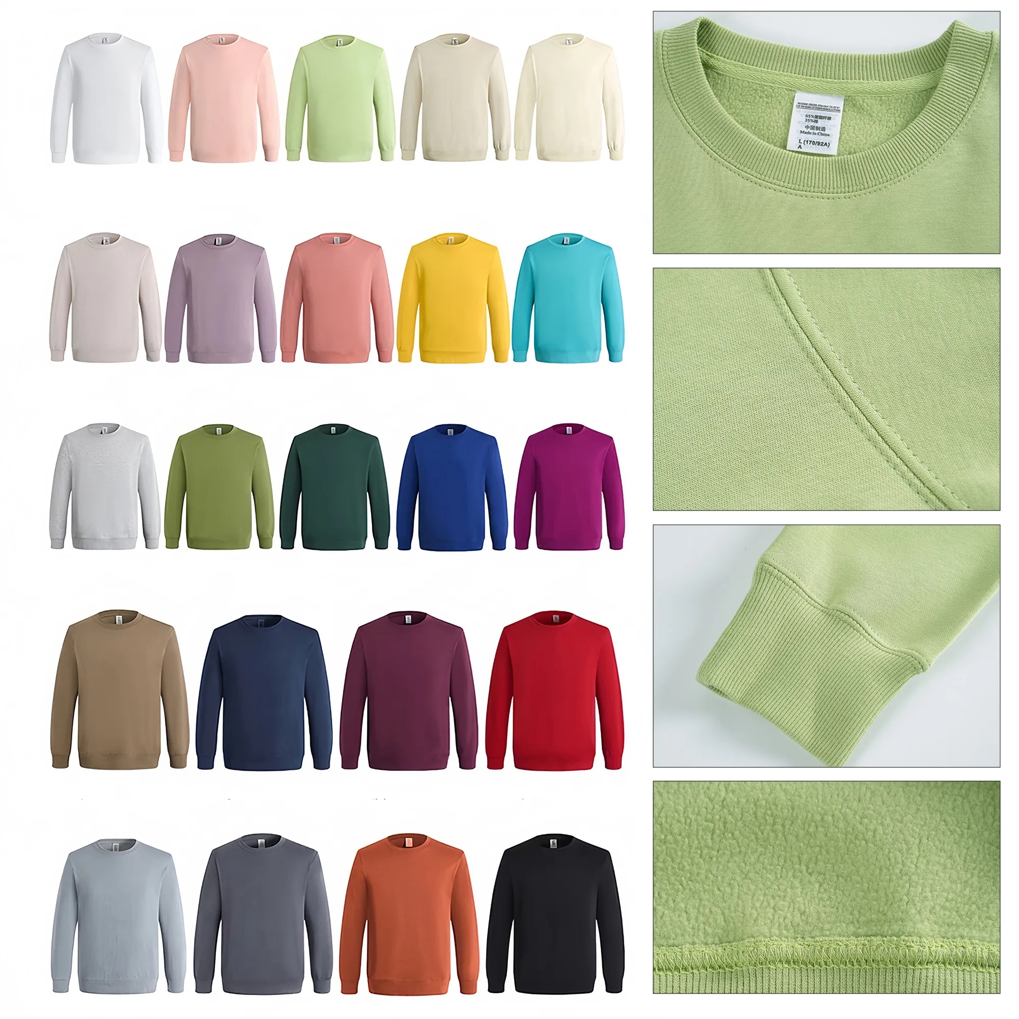 Cotton Fall Crewneck Sweatshirt Soft Casual Wear, custom hoodie or sweatshirt with logo imprint 2