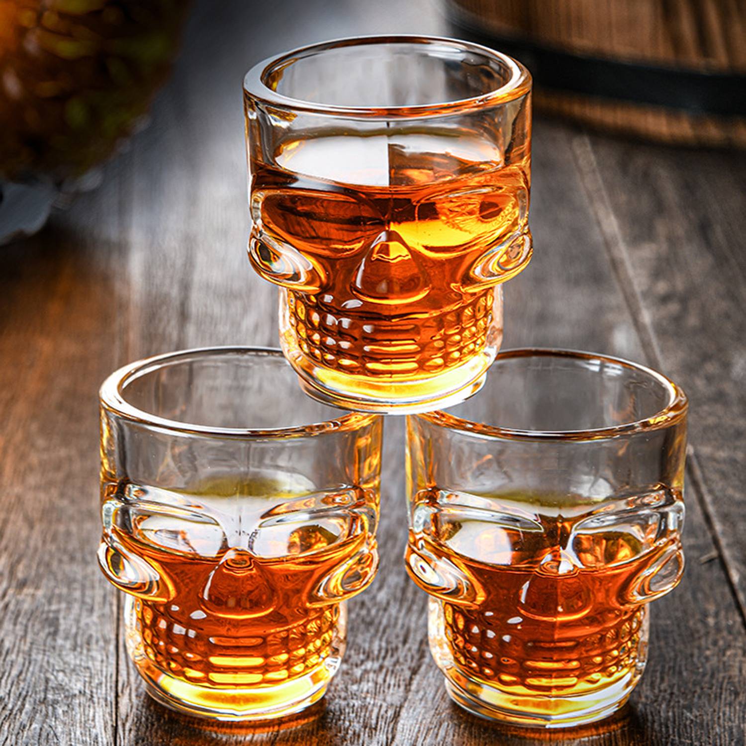 1.5oz Heavy Base Whiskey Skull Shot Glass 3