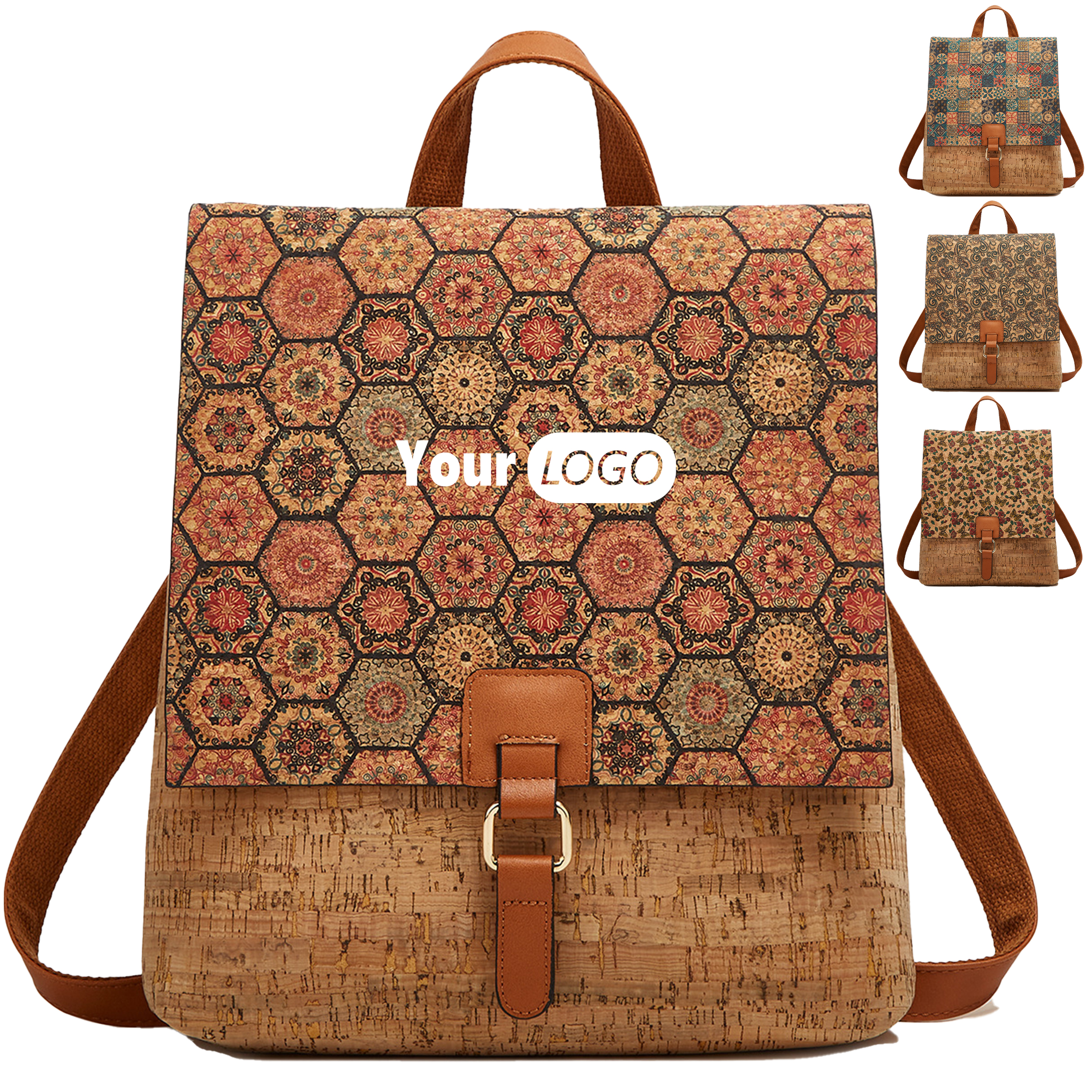 Polyester Large Capacity Retro Printed Backpack 4