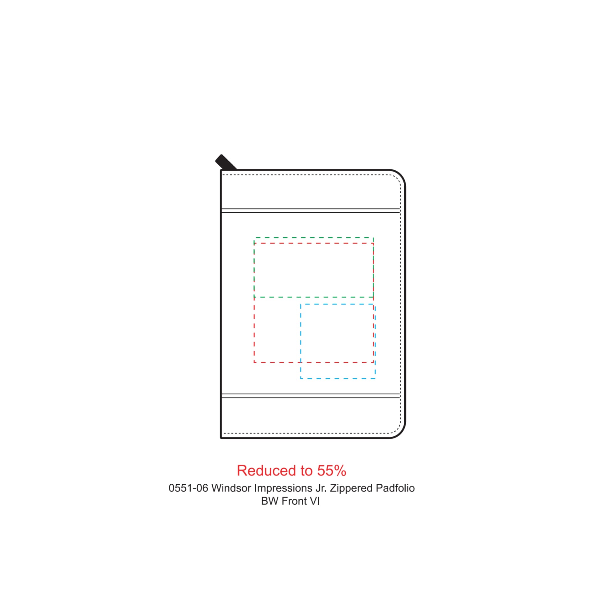 FSC® Mix Windsor Impressions Jr. Zip Padfolio 34