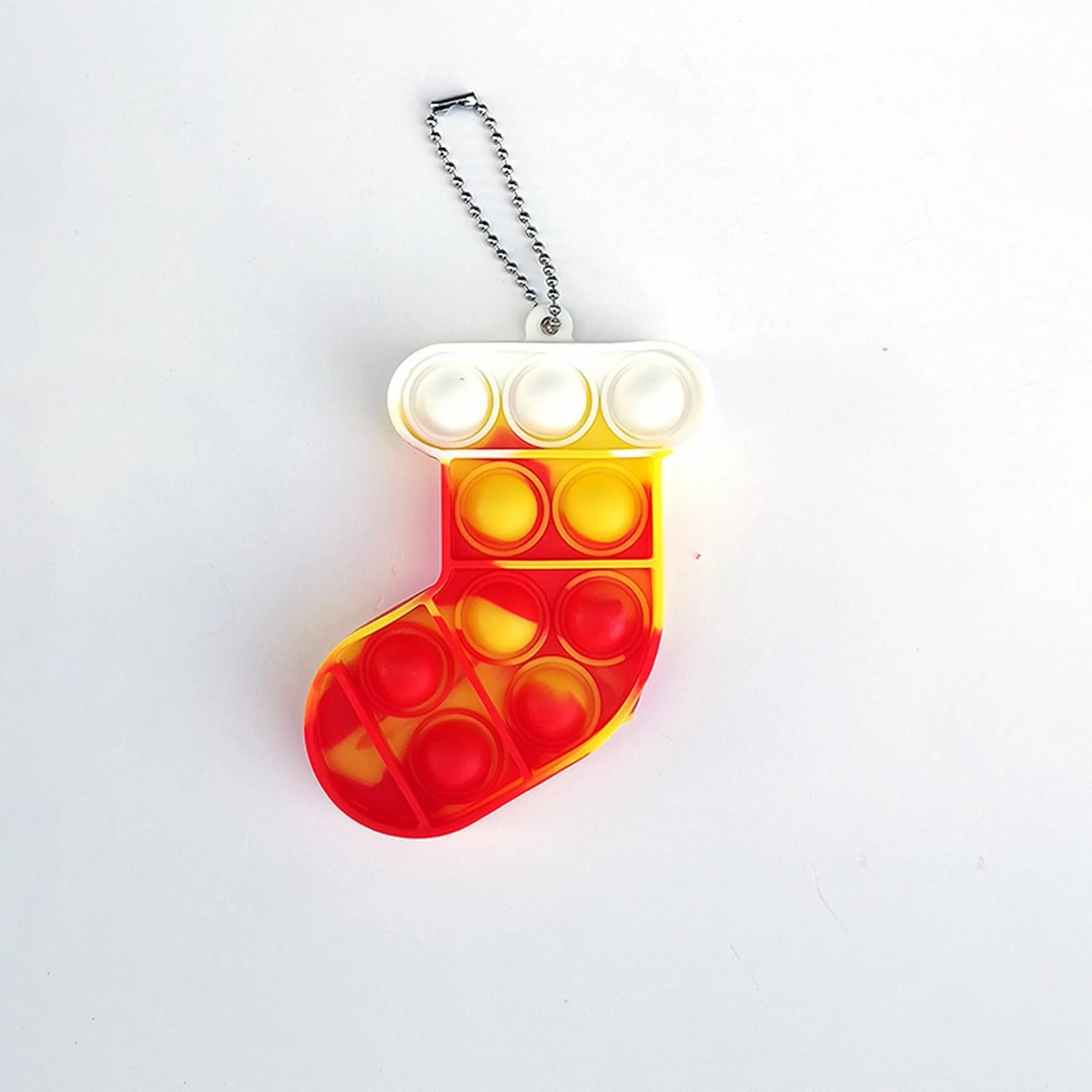 Christmas Sock Bubble Push Pop Keychain 5