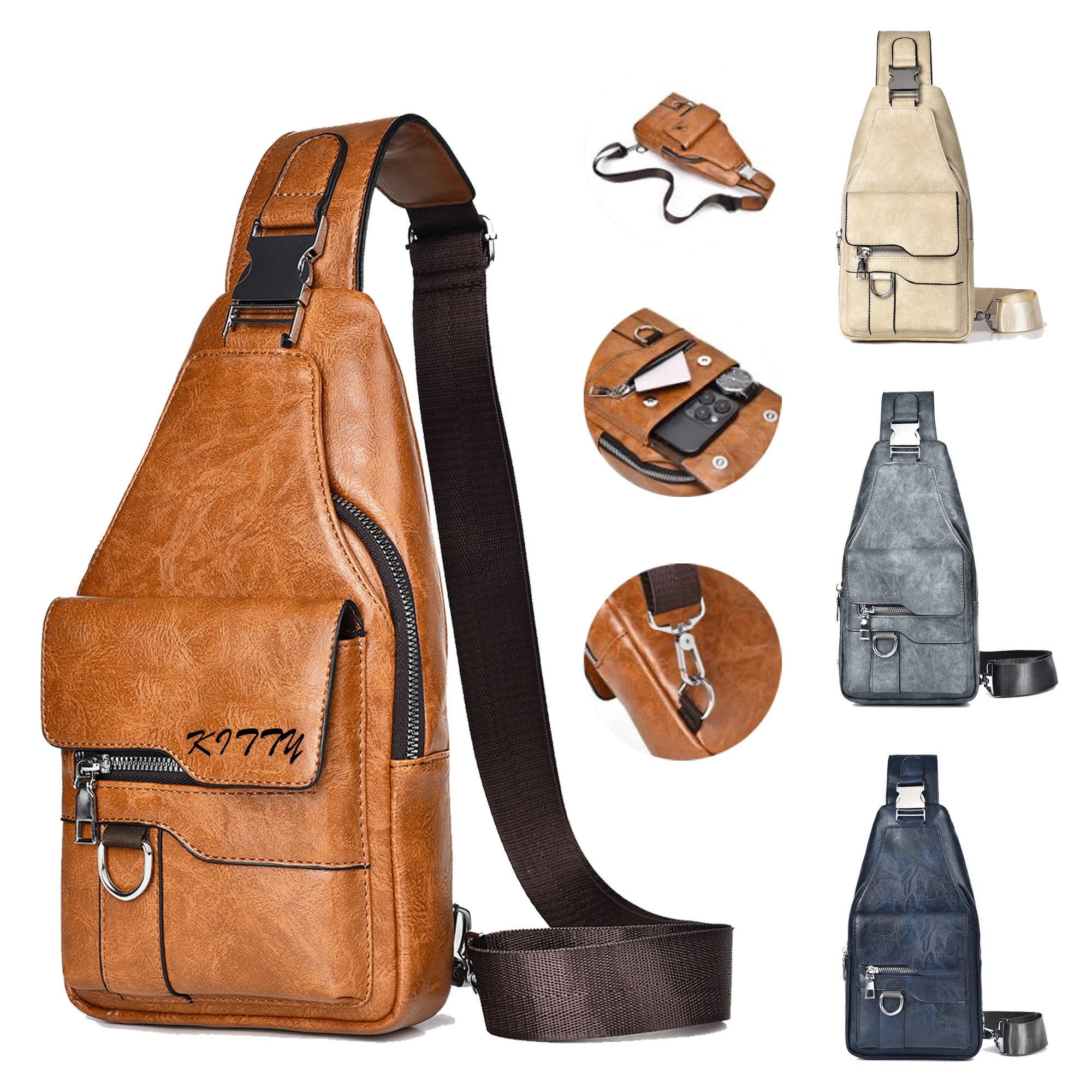 Large-Capacity Retro Versatile Crossbody Chest Bag 3