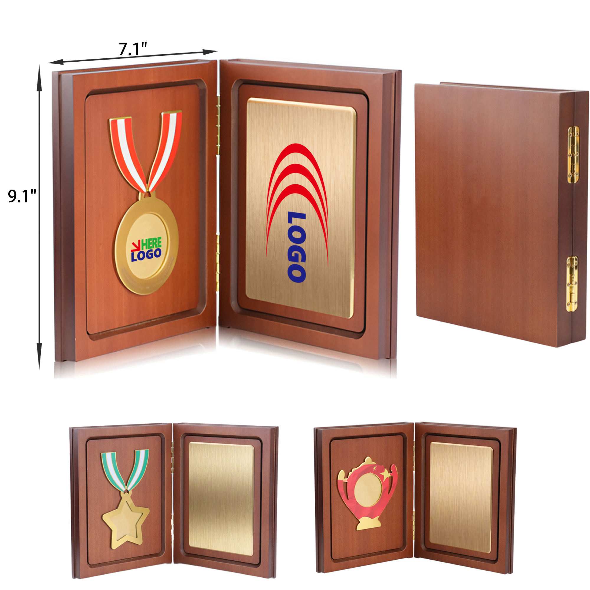 MOQ 3 PCS Meaningful Metal Medal With Wooden Cover 4