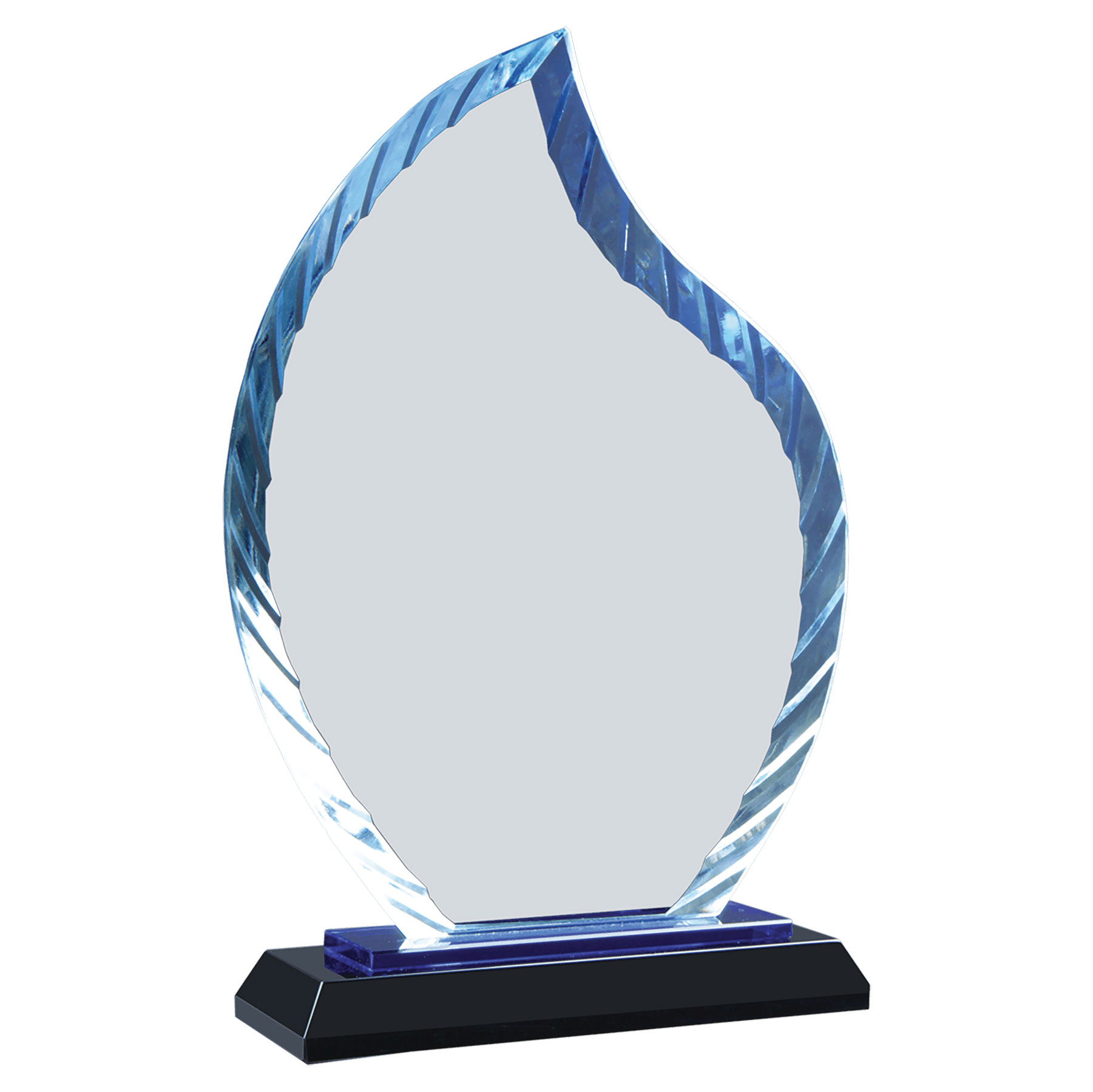 8" Blue Flame Accent Glass on Black Base 3