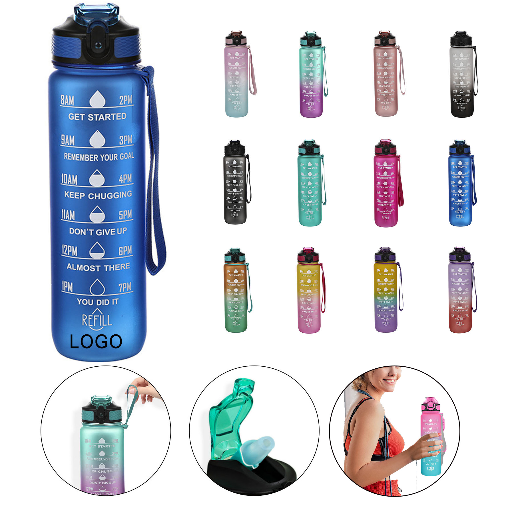 35 OZ Motivational Sports Water Bottle 2