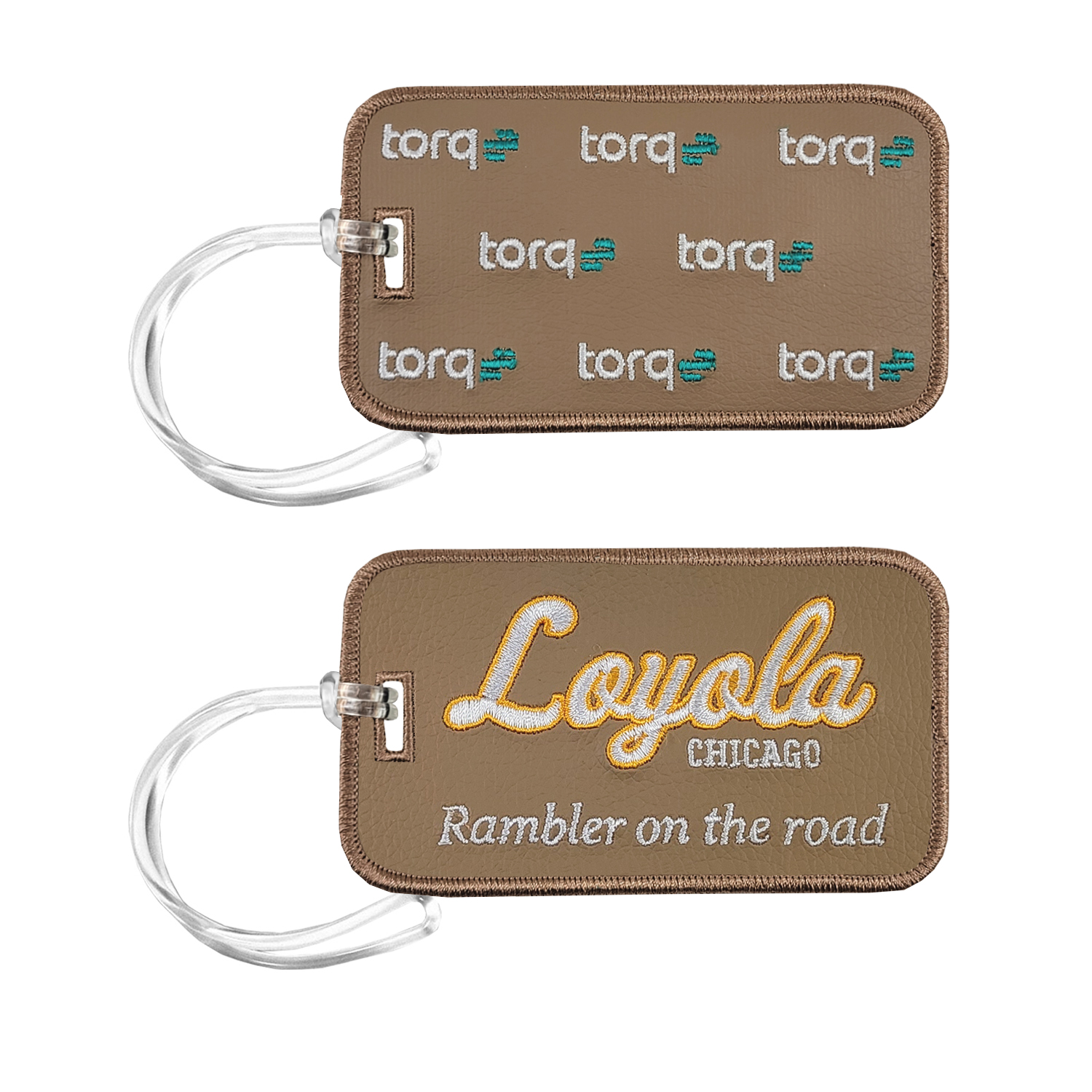 Embroidered Faux Leather Luggage Tag 1