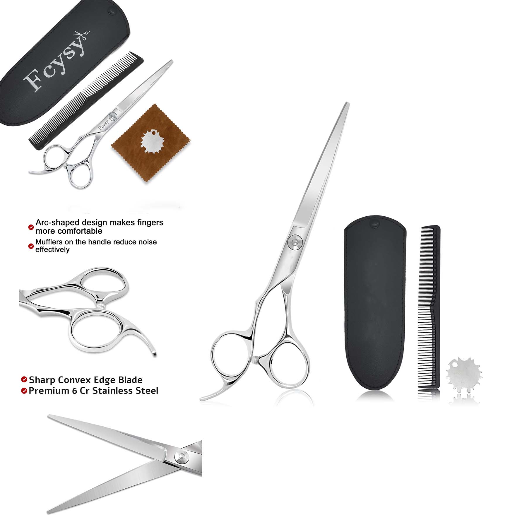 6 Sharp Lefty Hand Haircutting Scissors Hairdressing Shears Set 1