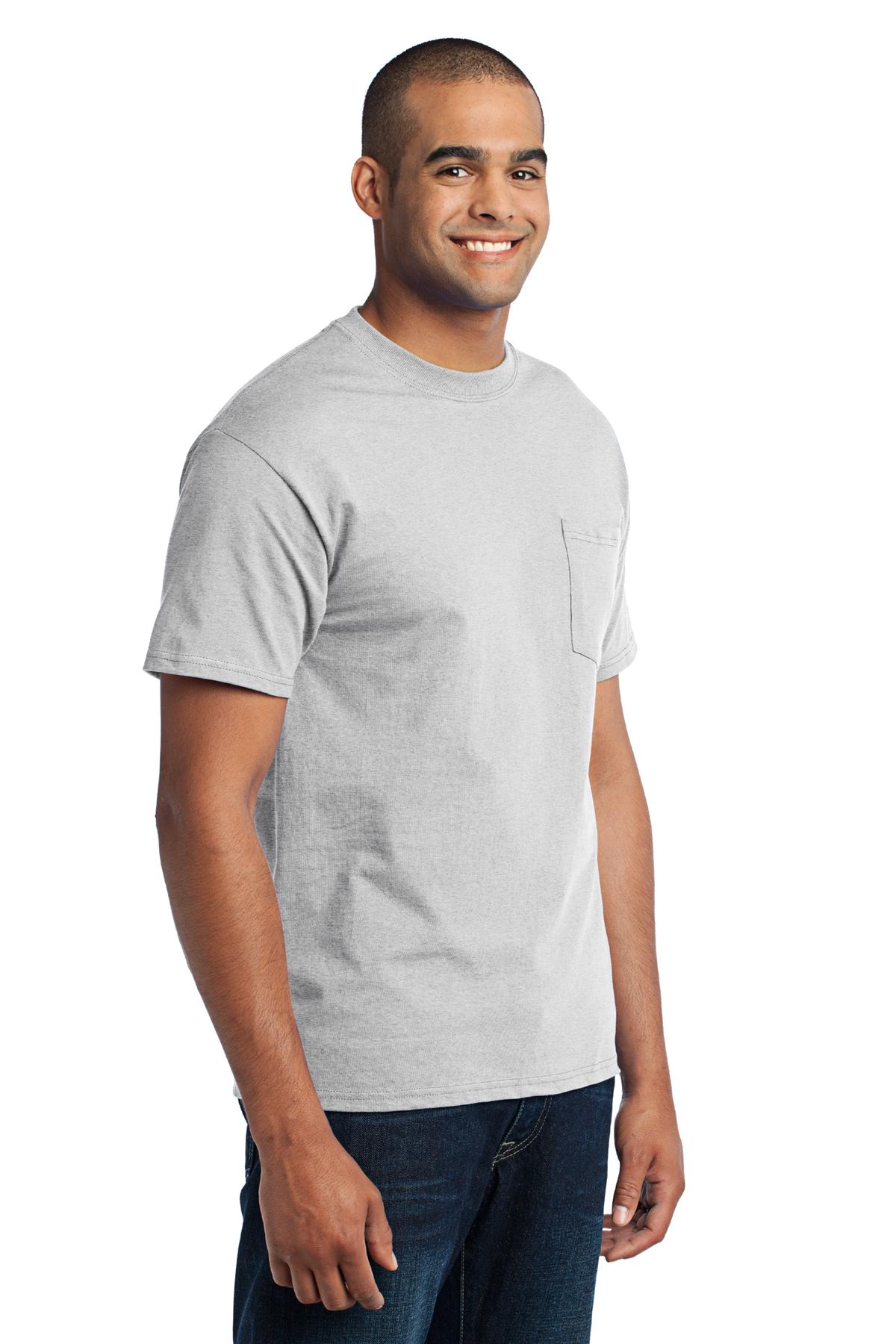 Port & Co Core Blend Pocket Tee. PC55P 40