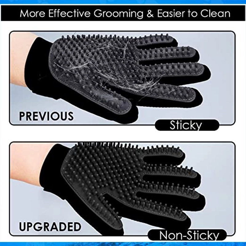 Gentle Deshedding Brush Pet Grooming Gloves 12