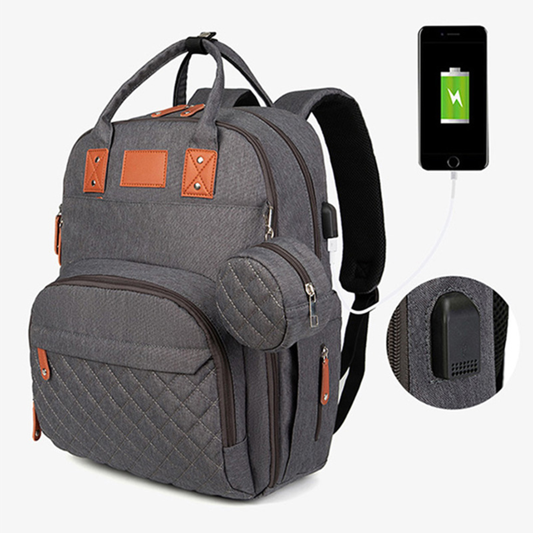 Nylon Waterproof Baby Changing Backpack 4