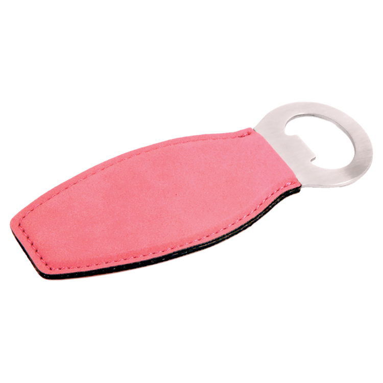 Pink Leatherette Bottle Opener with Magnet 2