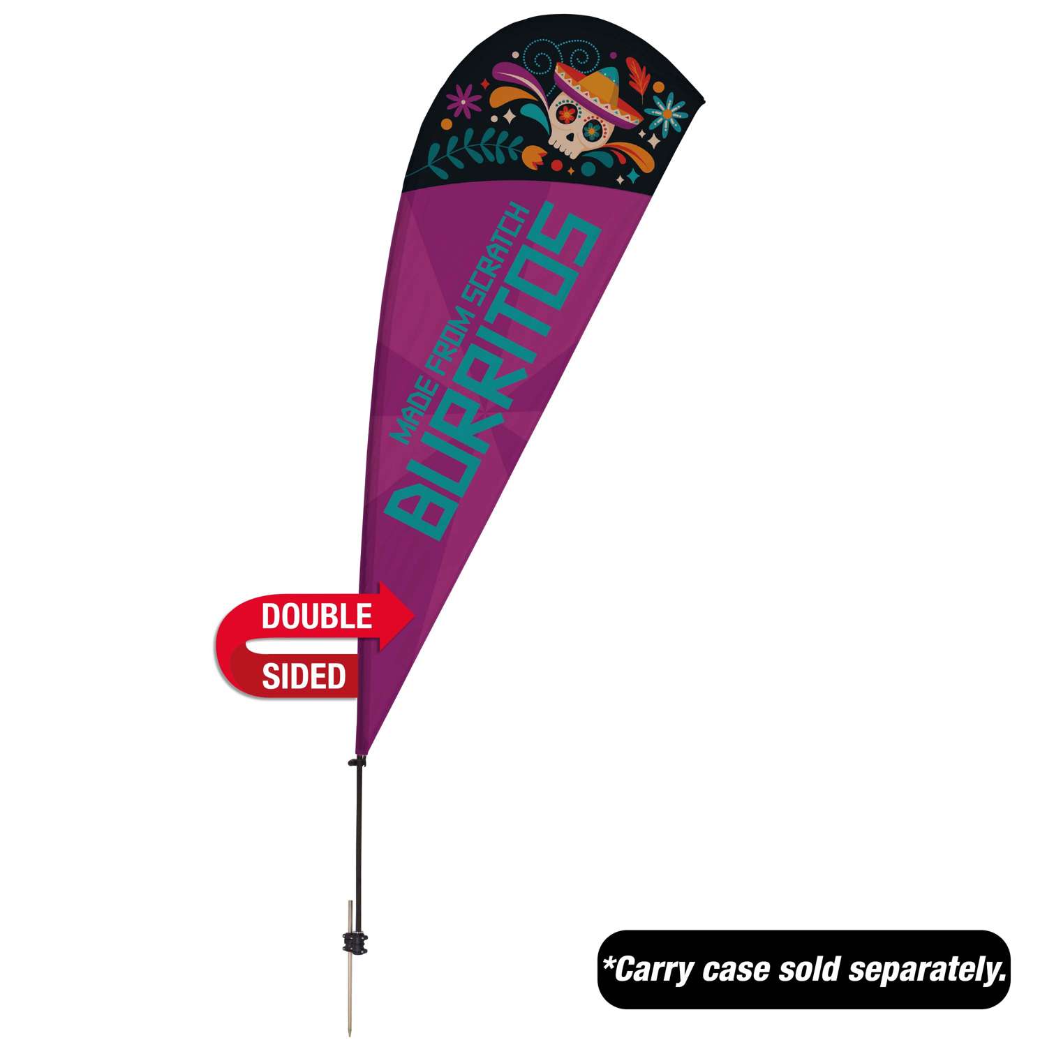 9.5' Value Teardrop Sail Sign Kit (Double-Sided with Ground Spike)