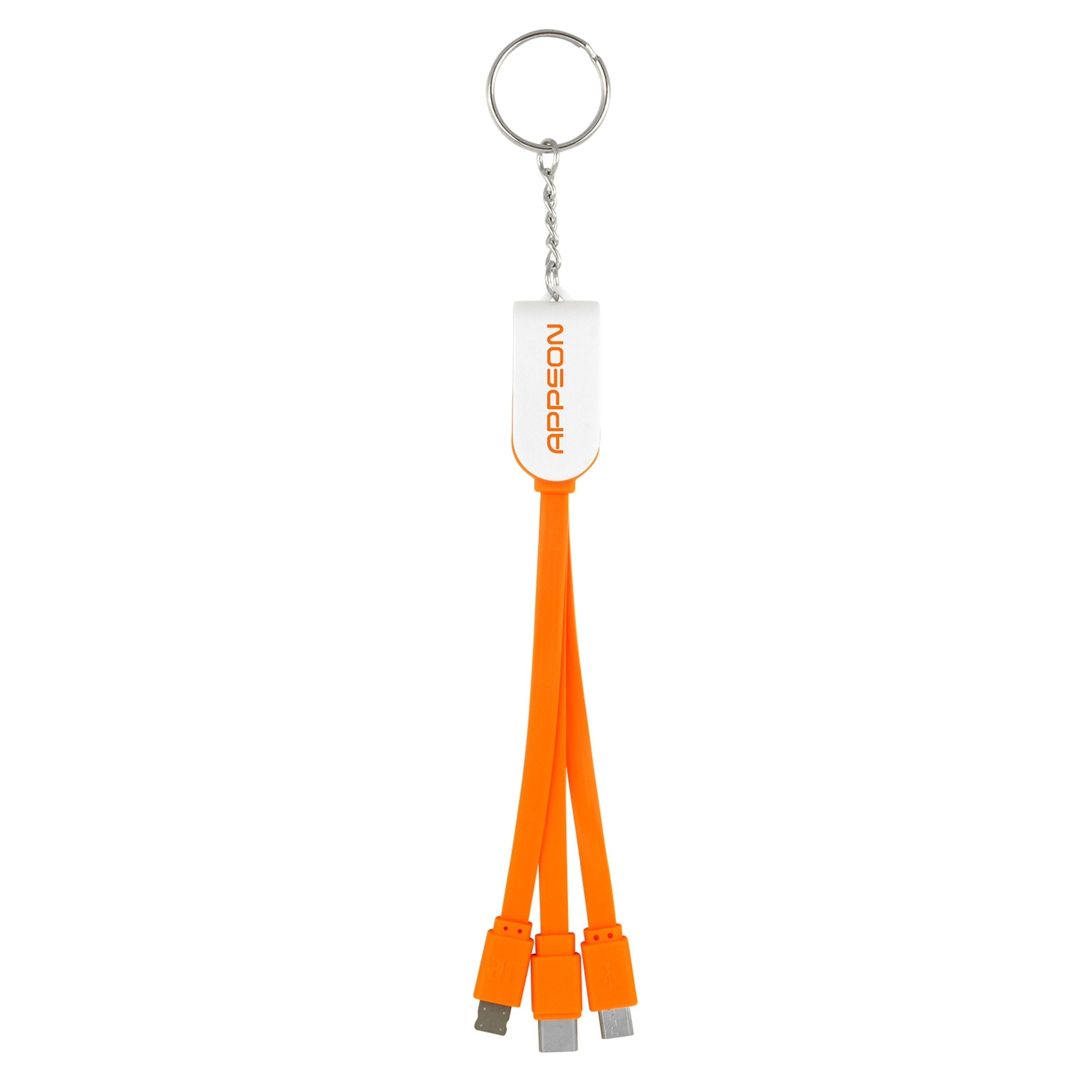 Swivel 3-In-1 Keychain Cable With Type C USB 16