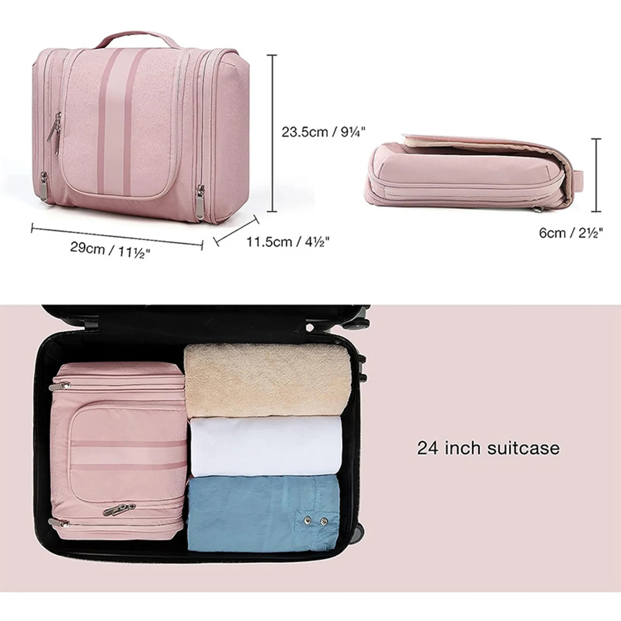 Travel Toiletry Organizer Bag With Hanging Hook 7