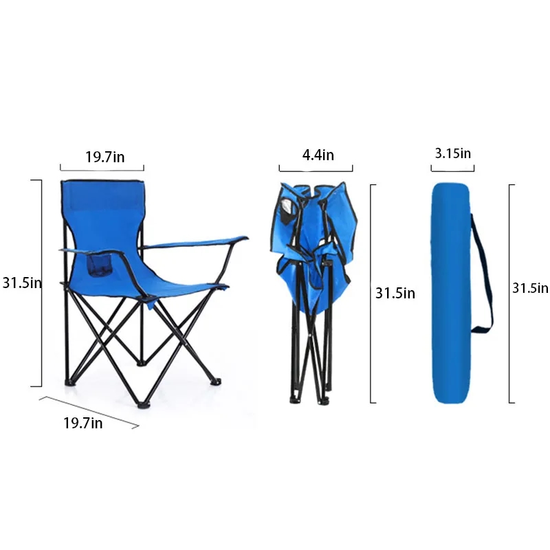 Portable Reclining Chair with Armrests 3
