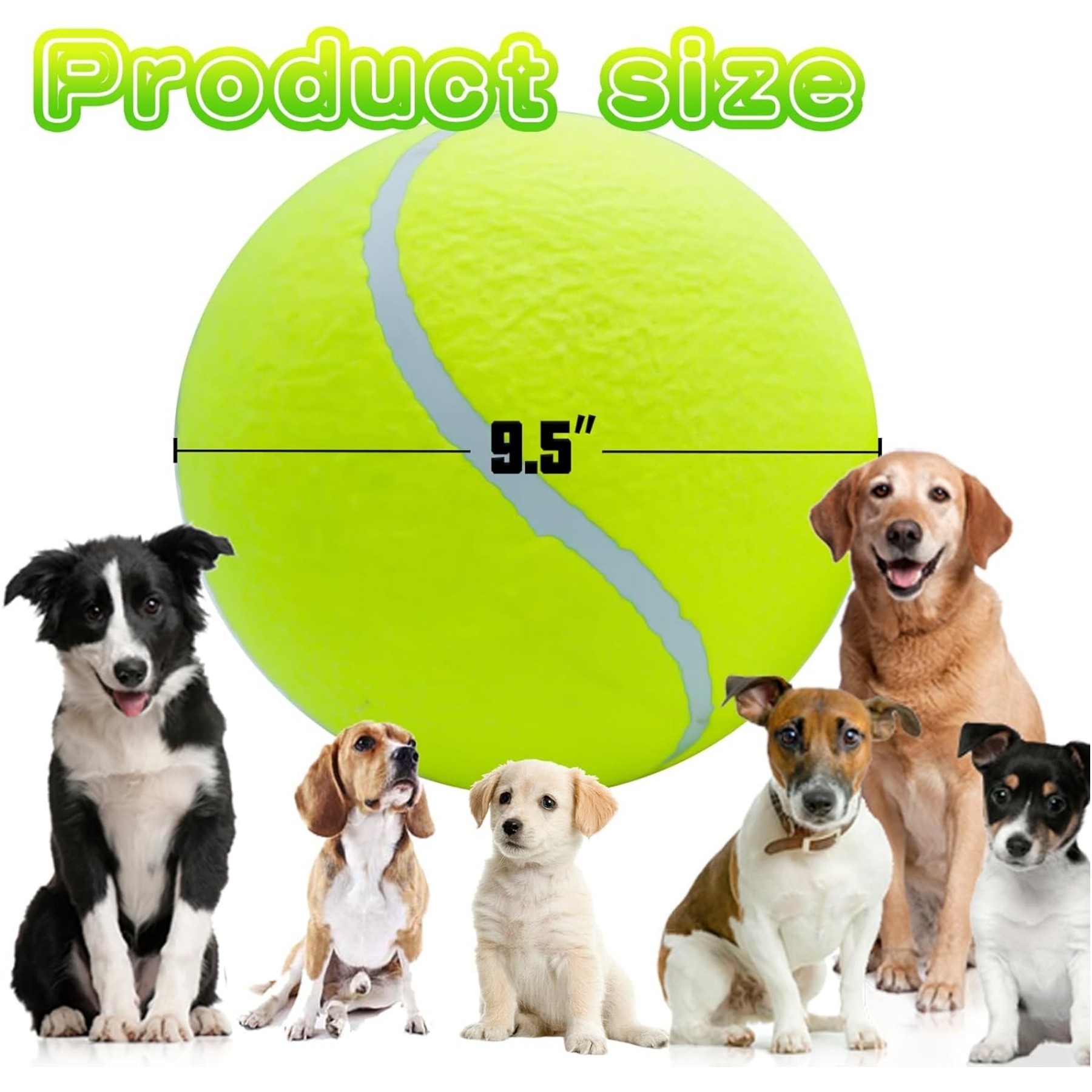 9.5" Inflatable Giant Pet Tennis Balls 2