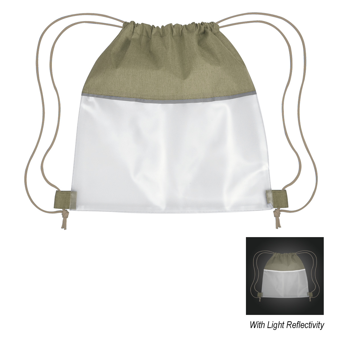Reflective Heathered Frost Drawstring Bag 2