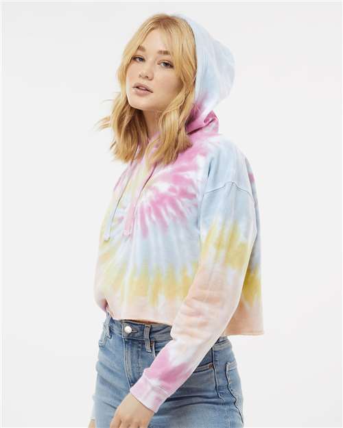 Women's Tie-Dyed Crop Hooded Sweatshirt - 8333 38