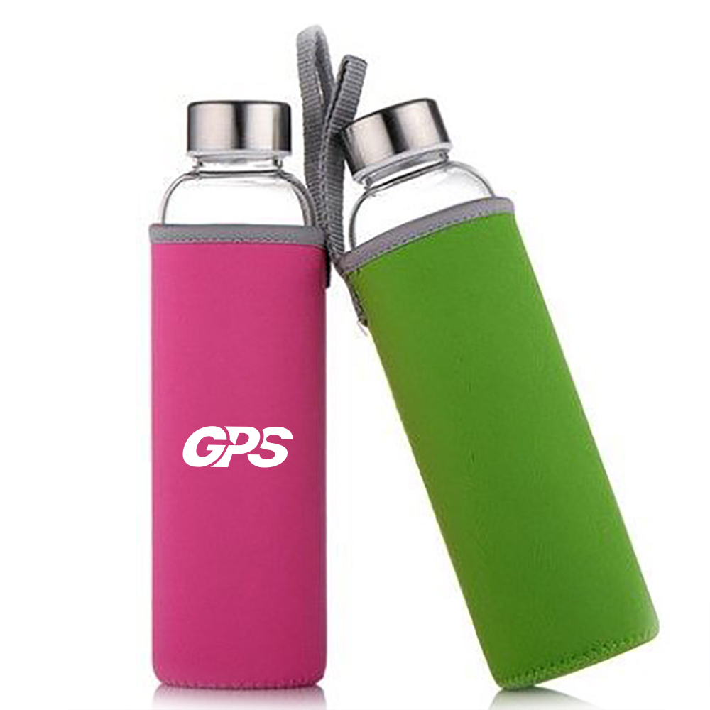 High borosilicate glass water bottle with cloth cover 4