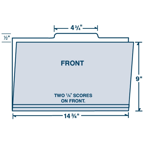 File Folder Legal Size - 2nd Tab Position - Printed with 1 PMS Color 3