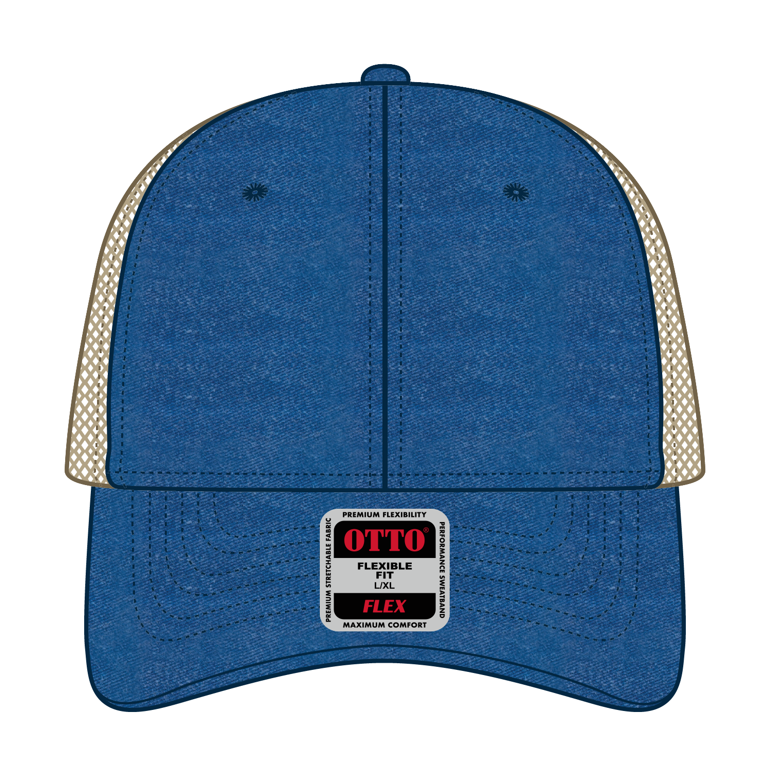 OTTO CAP® OTTO FLEX® Fitted 6 Panel Low Profile Mesh Back Trucker Hat 46