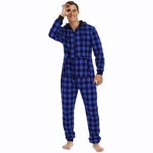Men'S Pajamas With Double-Faced Fleece Tie-Dyed Jumpsuit 3