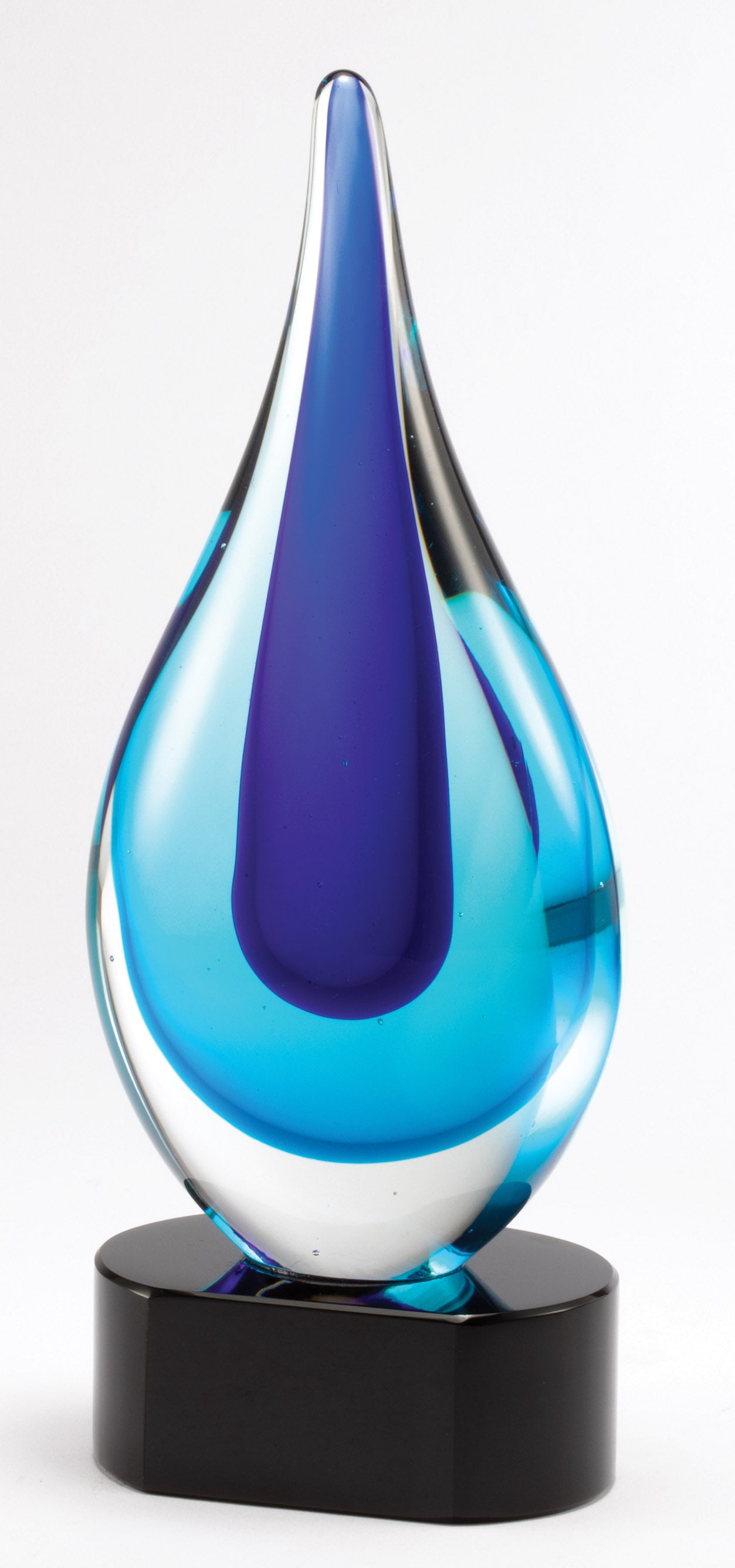 9.25" Blue Teardrop Art Glass 2