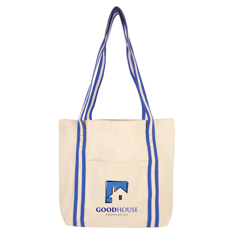 Sonoma Striped Handle 10oz Cotton Tote Bag 1