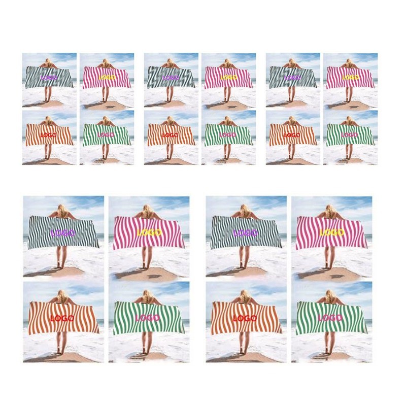 Striped quick-drying beach towel
