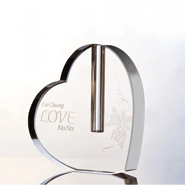 Crystal Heart Shaped Vase Wedding Decorations 4