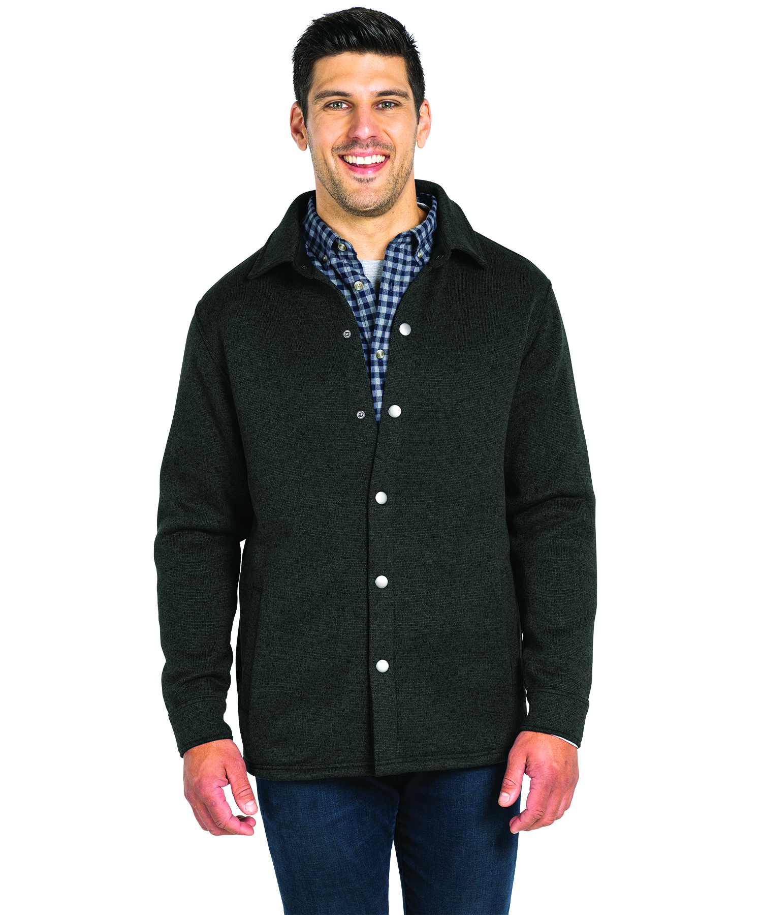 Heathered Fleece Snap Shacket