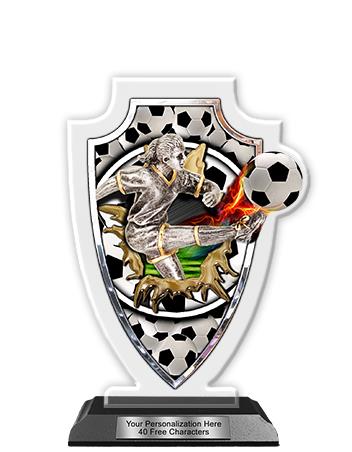 Acrylic Trophy: 8" Arrow Head, (Soccer Female) 2