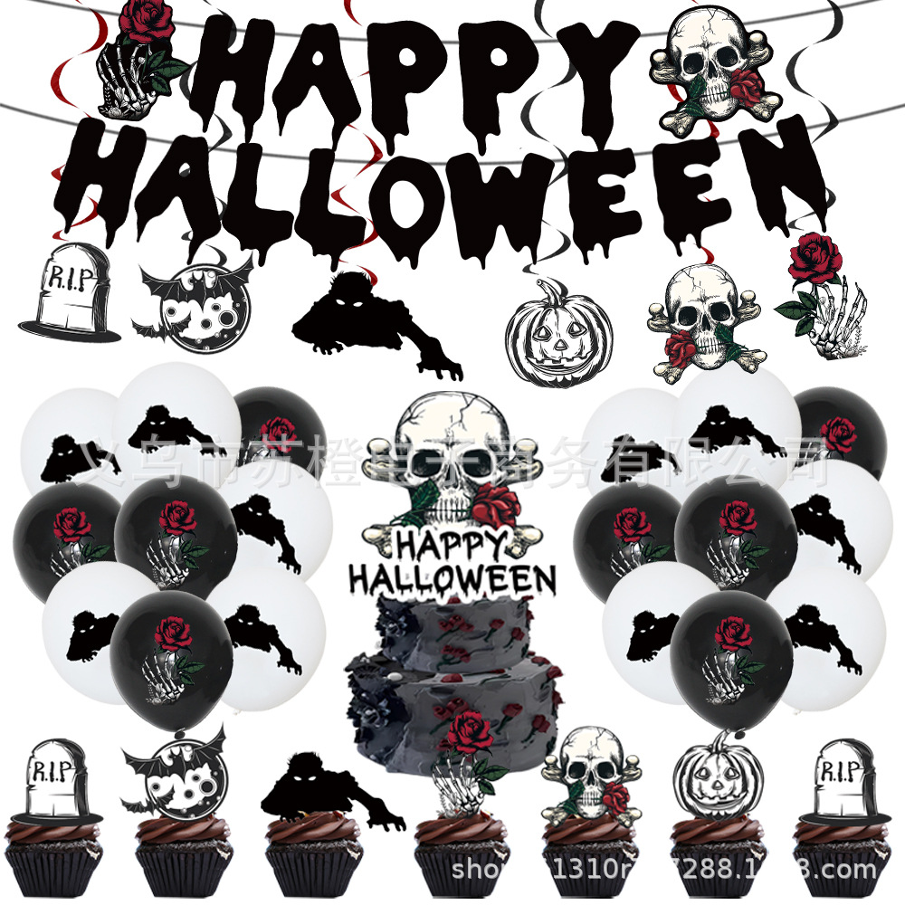 Halloween Skulls Tableware Decoration Set 3