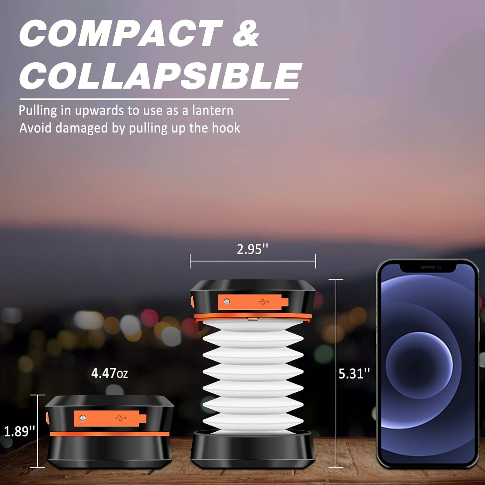 Folding USB Rechargeable Solar Camping Lantern 1