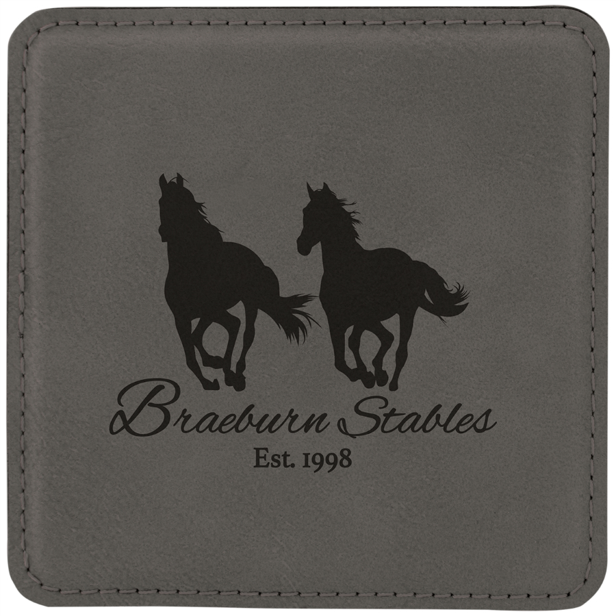 Leather Square Coaster, 4 x 4 x 5/32" 6
