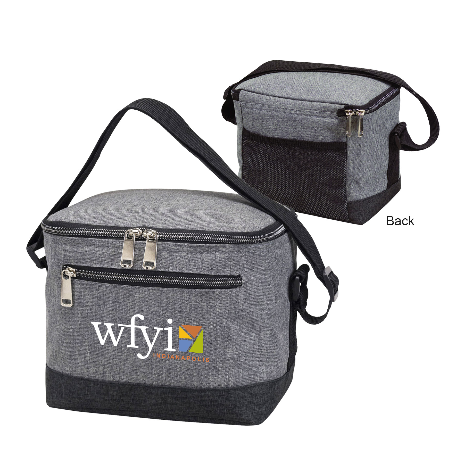 300D polyester 6-Pack Heathered Cooler 2