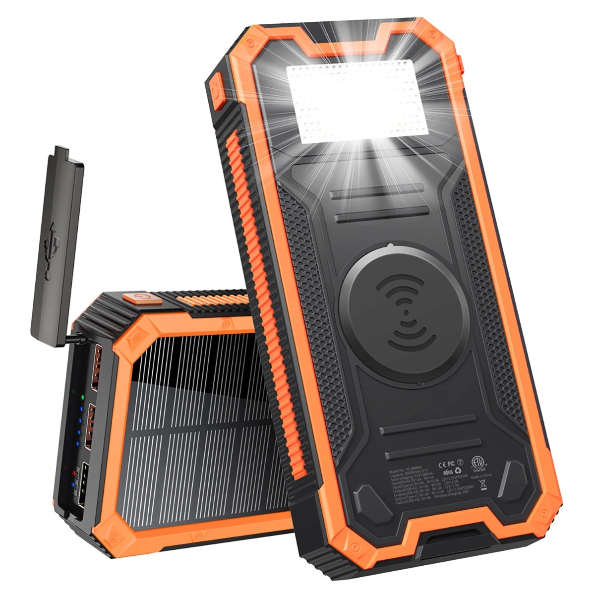 30000mAh Wireless Fast Charging Solar Power Bank 1