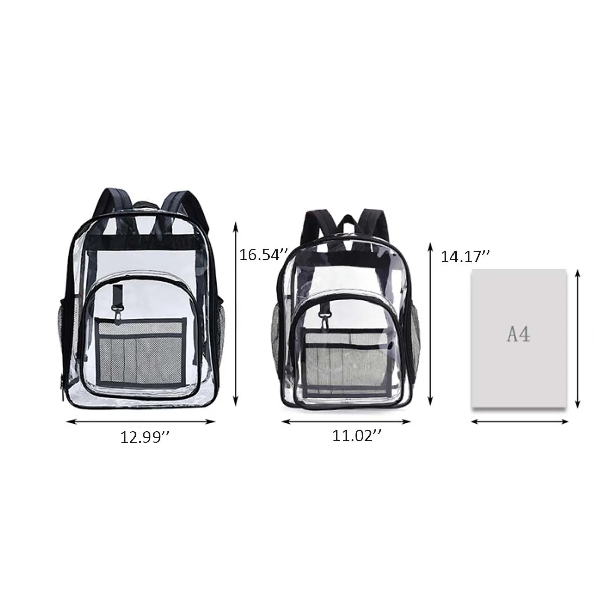Custom Stadium approved Large Capacity Clear Backpacks 2