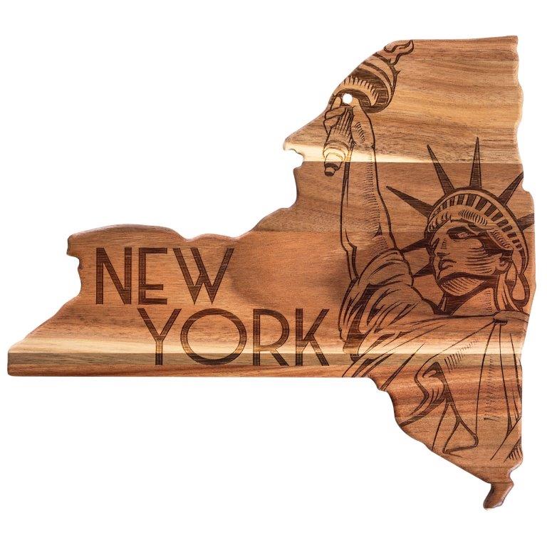 Rock & Branch® Origins Series New York State Shaped Wood Serving and Cutting Board
