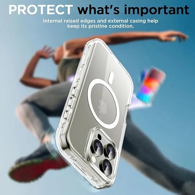 Clear iPhone 16 Pro Shockproof Case Bulk Order with Magnetic Charging 2
